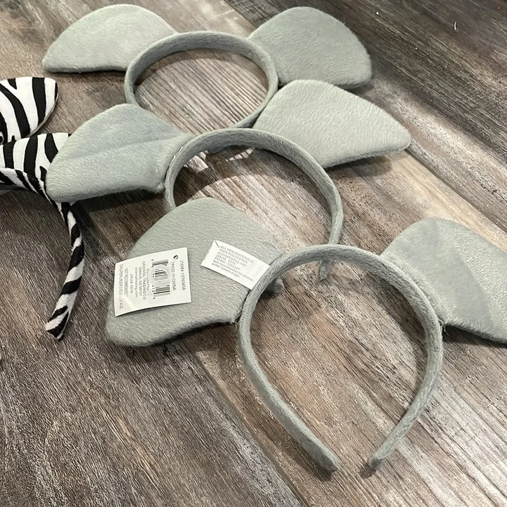 Animal Ears headband lot tiger, giraffe, zebra, elephant